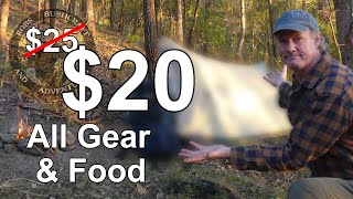 25 Camping Challenge  All Camping Gear and Food Under 20 [upl. by Allisan]