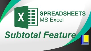 MS Excel  Subtotal Feature [upl. by Eerized]