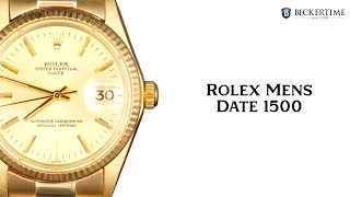 Mens Rolex 14K Yellow Gold Date Watch Champagne Dial 1500 [upl. by Iolande]