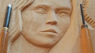 Wood Carved Face [upl. by Eerdna]