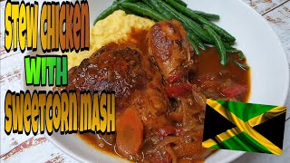 BROWN STEW CHICKEN  SWEETCORN MASH  FULL RECIPE FROM START TO FINISH  SHELLZ HOMESTYLE KITCHEN [upl. by Adella193]