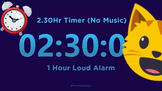 2 Hour 30 minute Timer Countdown No Music  1 Hour Loud Alarm [upl. by Dranyl643]