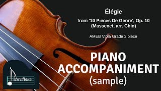 Pièces De Genre Op10 V Élégie Massenet arr Chin  Piano Accompaniment sample [upl. by Einnahpets228]