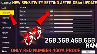 OB44 After Update New Sensitivity Setting In Free Fire  200 Sensitivity For 2GB 3GB 4GB 6GB RAM [upl. by Eiliah]