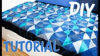 DIY Tutorial Patchworkdecke nähen Ganz einfach eine Patchworkdecke nähen für Anfänger [upl. by Bast919]