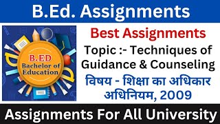 BEd Assignment on Right to Education Act 2009 HPE  BEd Assignments by Pariksha eClasses [upl. by Yssep]