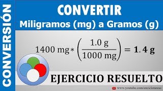 CONVERTIR DE MILIGRAMOS mg A GRAMOS g  mg a g [upl. by Kehr]