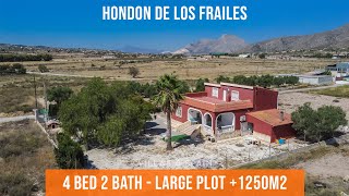 4 Bedroom 2 Bathroom Detached Villa with large plot in Hondon de los Frailes Alicante  V4S1961 [upl. by Floro117]