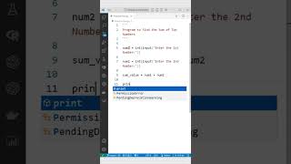 2  Write a program to find the sum of two numbers  Python  Praveen Kumar [upl. by Lutim]