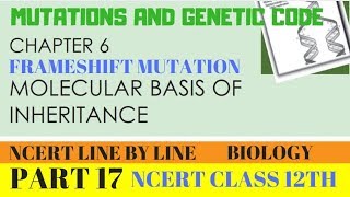 PART17MUTATION AND GENETIC CODECHAPTER 6 NCERT CLASS 12TH BIOLOGY [upl. by Akela]