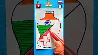 🇮🇳🇨🇭🇷🇺flag drawing independence day specialartviralvideoyoutubeshortsflagdrawingindependence [upl. by Leiva]