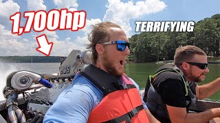 Riding In Mike Finnegans 117 Liter Twin Turbo BIG BLOCK Jet Boat Nearly 2000 Horsepower [upl. by Ottavia]