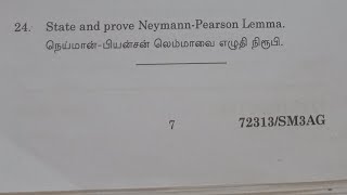 Neumann Pearson lemma  Mathematical statistics  SM3AG  Tamil [upl. by Ecilef]