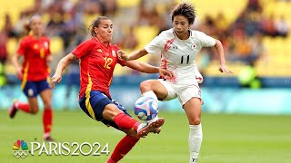 Spain come back top Japan 21 in soccer after Aoba Fujino stunner  Paris Olympics  NBC Sports [upl. by Ttnerb]