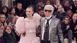 Glam LILYROSE DEPP and KARL LAGERFELD Rock the Chanel Runway  Haute Couture 2017 [upl. by Sivahc]