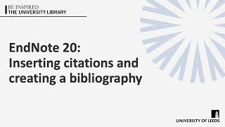 EndNote 20 Inserting citations and creating a bibliography [upl. by Poucher]