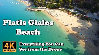 Platis Gialos Beach Kefalonia Cephalonia from Drone in 4K [upl. by Wernsman]