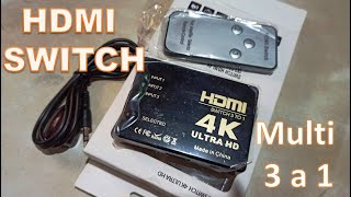 HDMI SWITCH 4k 3 to 1  tutorial multi switch la solución para mas HDMI [upl. by Estey]