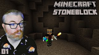 Minecraft StoneBlock  Episode 1 A Very Lucky Start [upl. by Nnorahs]