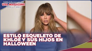 Khloé Kardashian y sus hijos son los esqueletos más espeluznantes en la fiesta de Halloween [upl. by Ilene802]