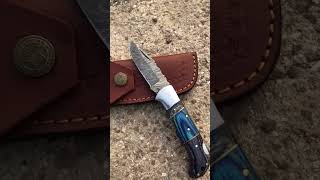 Damascus back lock folding pocket knife [upl. by Sill]