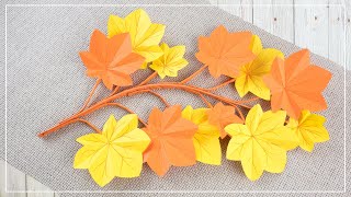 Blättergirlande aus Papier basteln  schöne DIY Herbstdeko Idee [upl. by Adelaide873]