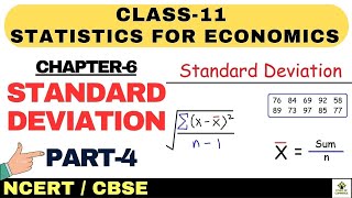 Measures of Dispersion  Standard deviation  Class 11  Part 4 [upl. by Okwu]