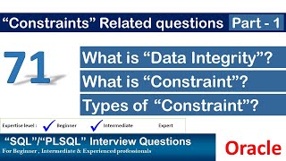 Oracle PL SQL interview question  What is Data Integrity and Constraints  Types of Constraints [upl. by Samy]