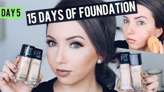 MAYBELLINE FIT ME MATTE  PORELESS Foundation Review amp Demo 15 DAYS OF FOUNDATION [upl. by Neeleuqcaj202]