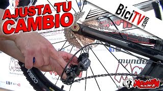 Cómo ajustar un cambio trasero de bicicleta [upl. by Nanny]