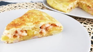 TORTILLA DE PATATAS con GAMBAS al AJILLO [upl. by Hashimoto629]