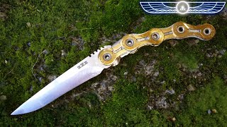 KNIFE MAKING Pocket Knife From Bike Chain And Brake Disc DIY [upl. by Rybma]