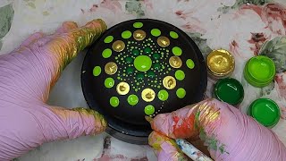 DIY How to Make a Mandala Stone  Painted Dotting Art  Satisfying Painting Rocks [upl. by Idnek]