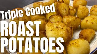 TRIPLE COOKED ROAST POTATOES Prepare in advance and simply reheat on Christmas Day [upl. by Eeryn]