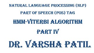 PART of Speech Tagging HMM Model Viterbi Algorithm NLP Emission Transition Probability Matrix [upl. by Ailen]