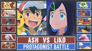 ASH vs LIKO  Pokémon Horizons Battle Pokémon Scarlet amp Violet [upl. by Balliol]