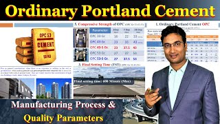 Ordinary Portland Cement OPC  Type  Manufacturing Process  Quality parameter [upl. by Odericus53]