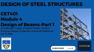 KTU 2019 Scheme  CET401  DESIGN OF STEEL STRUCTURES  MODULE 4  Beams Introduction [upl. by Yarised]