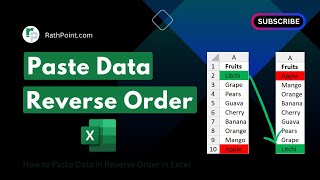 How to Paste Data in Reverse Order in Excel [upl. by Trub782]