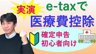 確定申告での医療費控除、etaxで実演【個人事業主、サラリーマンの確定申告】 [upl. by Eceinwahs]