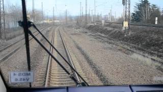 Führerstandsmitfahrt von Halle Saale nach Leipzig Hbf Tief [upl. by Euqinay]