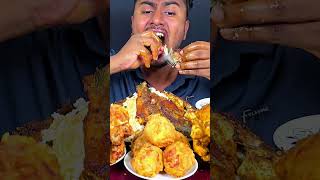 Rohu Fish Fry Eating mukbang reels asmr shortvideo viralshort reelsvide short foodie eating [upl. by Ahtabbat]