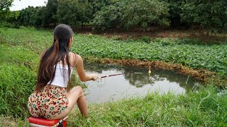 Girl Fishing  She was dragged into the lake by the Giant Fish [upl. by Assirolc]