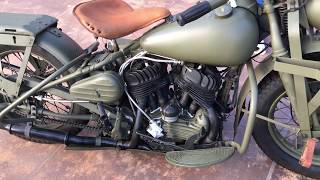 1942 Harley Davidson WLA Start Up Procedures [upl. by Reggie]