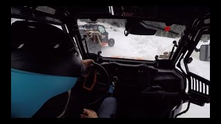 CANAM X3 RS VS POLARIS RZR 1000 TURBO ON ICE TRACK [upl. by Marek]