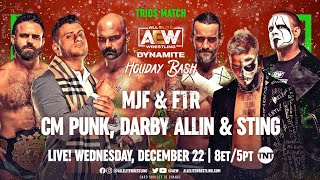 FULL MATCH  CM Punk Sting amp Darby Allin vs MJF amp FTR AEW Dynamite Dec 22 2021 [upl. by Hitchcock157]