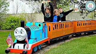 Lets Play Trains at EnterTRAINment Junction with Kids Toys Play [upl. by Donielle]