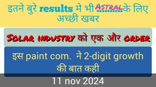 Astral के no से भी अच्छी बात कही ।। Solarind को एक और ‌ order ।। ये paint com देगी 2digit growth [upl. by Nairda317]