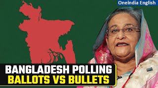 Bangladeshi general election 2024 Boycott arson and tensions mar voting day  Oneindia News [upl. by Prudie18]