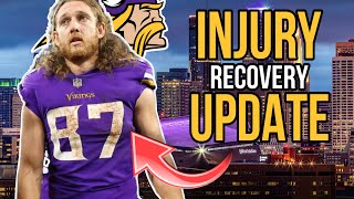 Minnesota Vikings Injury Update TJ Hockenson currently ahead of Schedule [upl. by Hahsi]